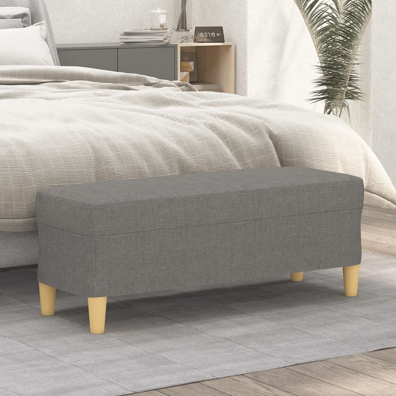vidaXL sötétszürke szövet pad 100x35x41 cm