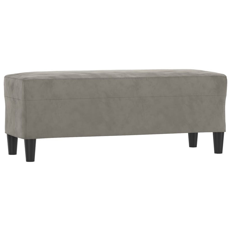 vidaXL világosszürke bársony pad 100 x 35 x 41 cm