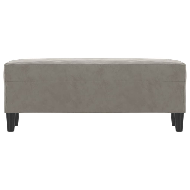 vidaXL világosszürke bársony pad 100 x 35 x 41 cm
