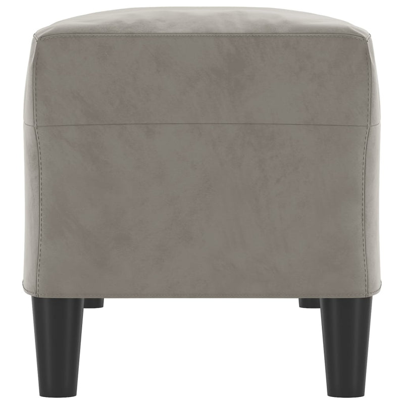 vidaXL világosszürke bársony pad 100 x 35 x 41 cm