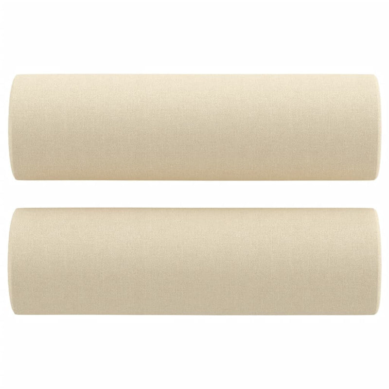 vidaXL 2 db krémszínű szövet díszpárna Ø15x50 cm