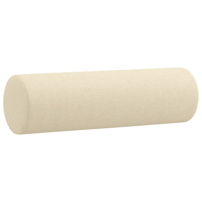 vidaXL 2 db krémszínű szövet díszpárna Ø15x50 cm