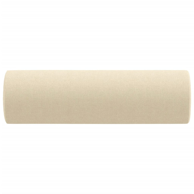 vidaXL 2 db krémszínű szövet díszpárna Ø15x50 cm