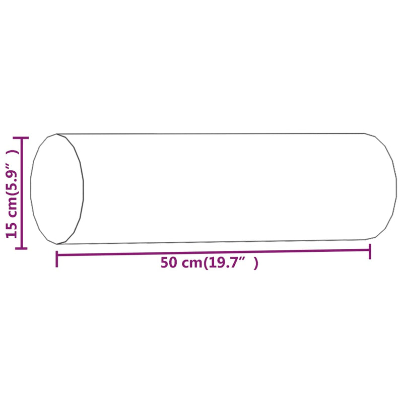 vidaXL 2 db krémszínű szövet díszpárna Ø15x50 cm