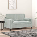 vidaXL 2 db világosszürke bársony díszpárna Ø15x50 cm