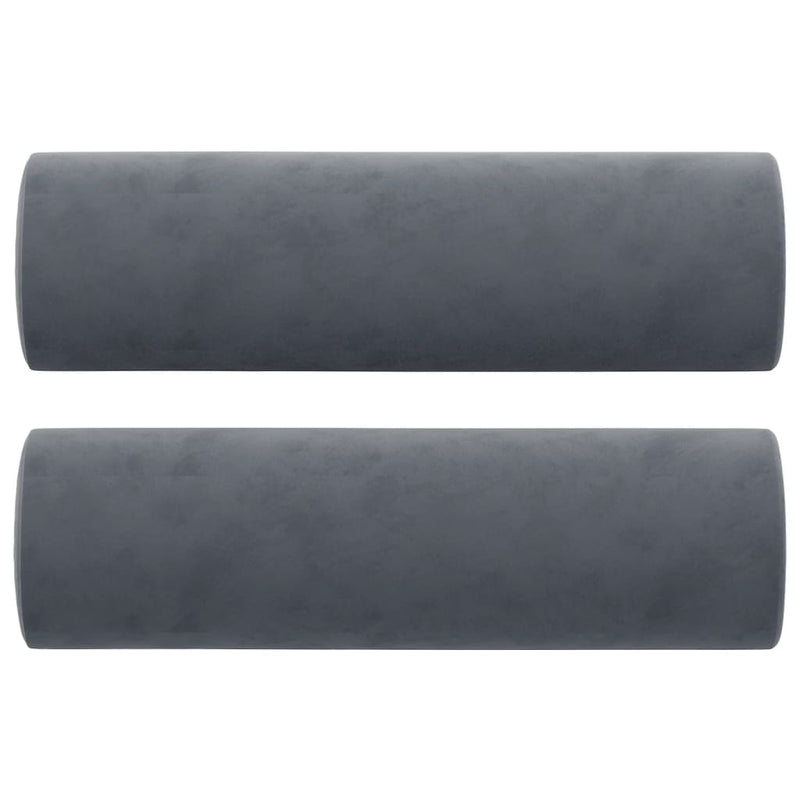vidaXL 2 db sötétszürke bársony díszpárna Ø15x50 cm