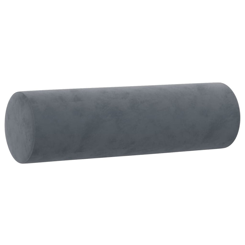 vidaXL 2 db sötétszürke bársony díszpárna Ø15x50 cm