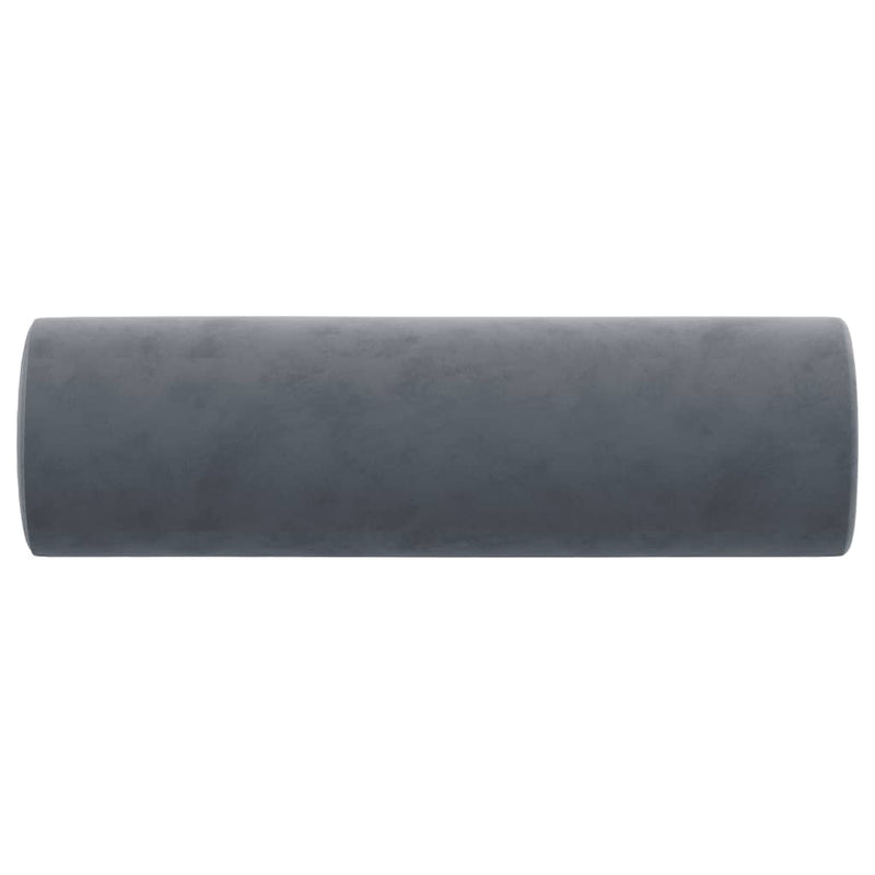 vidaXL 2 db sötétszürke bársony díszpárna Ø15x50 cm