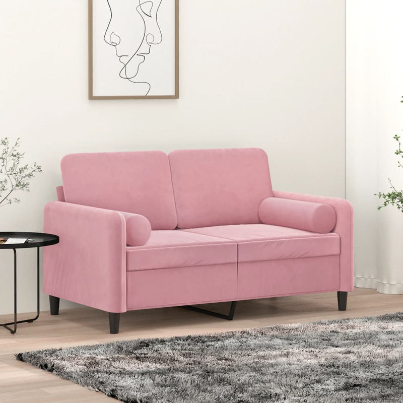 vidaXL 2 db rózsaszín bársony díszpárna Ø15x50 cm