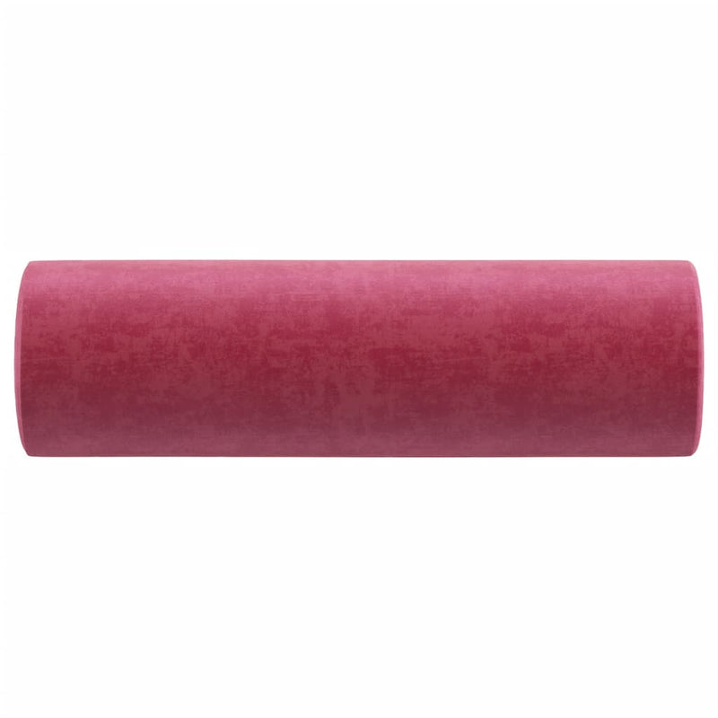 vidaXL 2 db bordó bársony díszpárna Ø15 x 50 cm