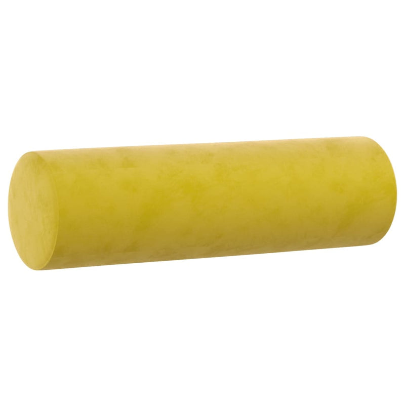 vidaXL 2 db sárga bársony díszpárna Ø15x50 cm