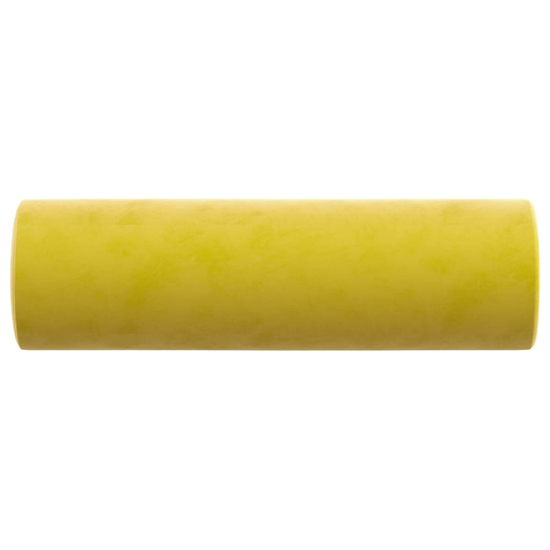 vidaXL 2 db sárga bársony díszpárna Ø15x50 cm