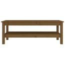 vidaXL mézbarna tömör fenyőfa dohányzóasztal 110 x 50 x 40 cm