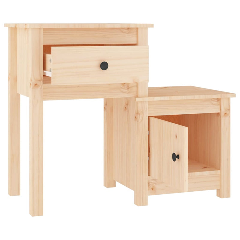 vidaXL tömör fenyőfa éjjeliszekrény 79,5 x 38 x 65,5 cm