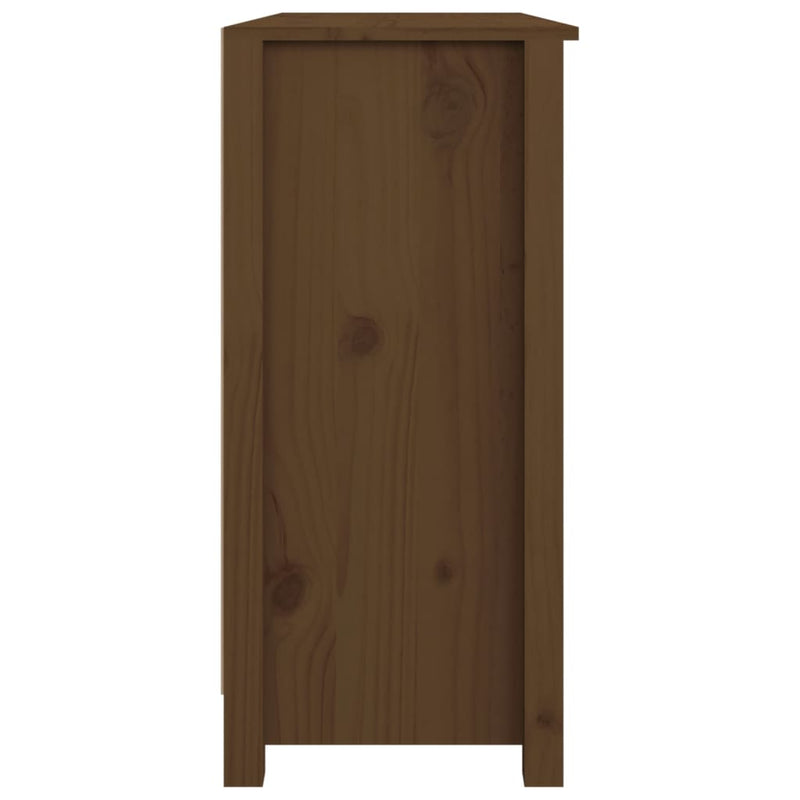 vidaXL mézbarna tömör fenyőfa tálalószekrény 100x35x74 cm