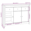 vidaXL mézbarna tömör fenyőfa tálalószekrény 100x35x74 cm