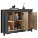 vidaXL szürke tömör fenyőfa tálalószekrény 100 x 35 x 74 cm