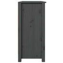 vidaXL szürke tömör fenyőfa tálalószekrény 100 x 35 x 74 cm