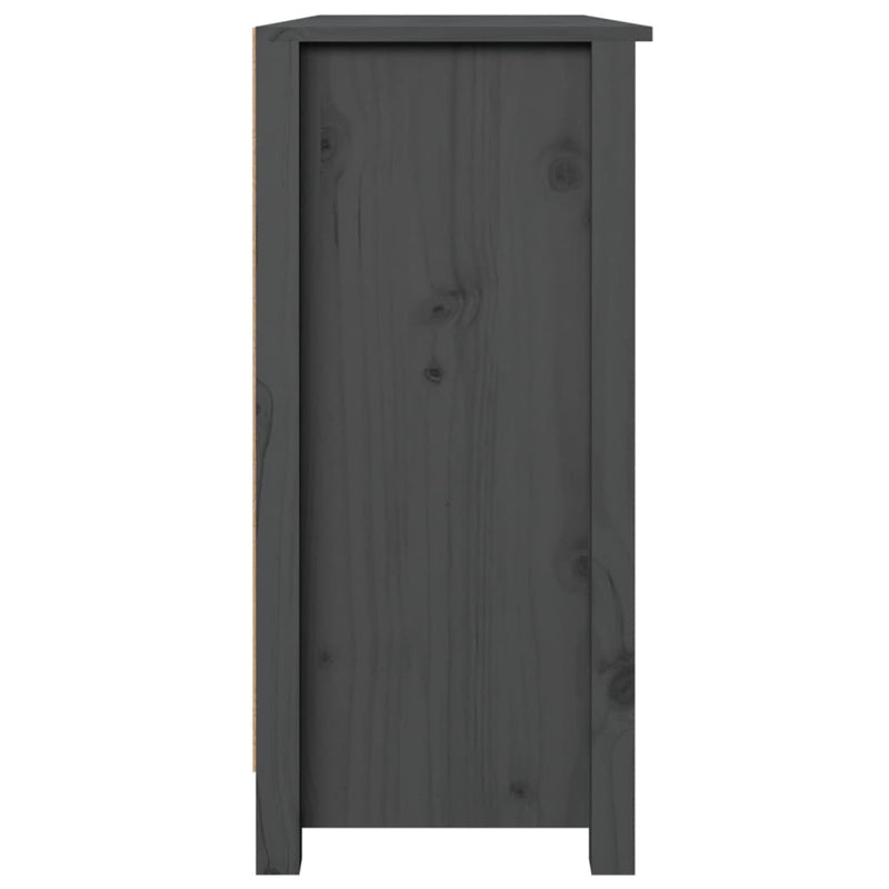 vidaXL szürke tömör fenyőfa tálalószekrény 100 x 35 x 74 cm