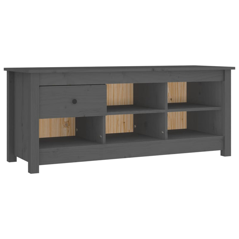 vidaXL szürke tömör fenyőfa cipősszekrény 110 x 38 x 45,5 cm