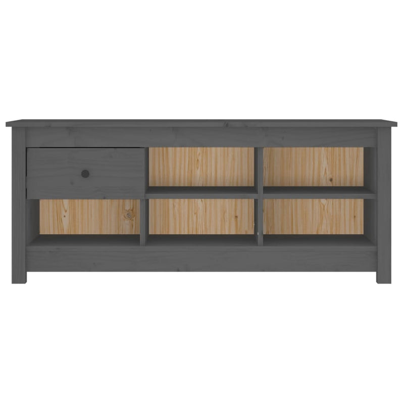 vidaXL szürke tömör fenyőfa cipősszekrény 110 x 38 x 45,5 cm