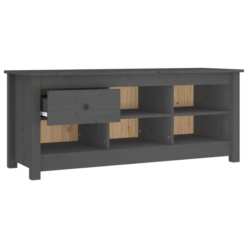 vidaXL szürke tömör fenyőfa cipősszekrény 110 x 38 x 45,5 cm