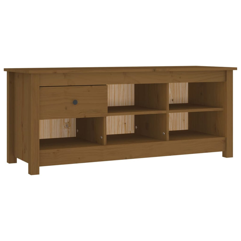 vidaXL mézbarna tömör fenyőfa cipősszekrény 110 x 38 x 45,5 cm