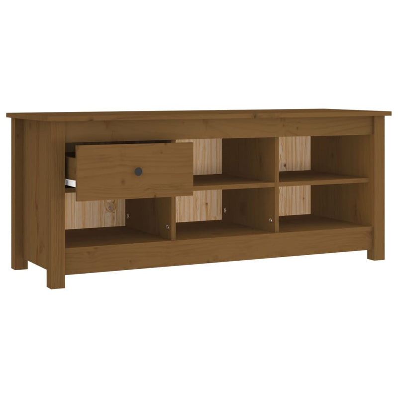 vidaXL mézbarna tömör fenyőfa cipősszekrény 110 x 38 x 45,5 cm