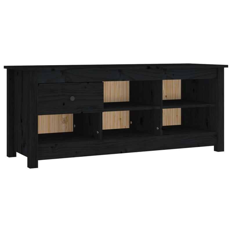 vidaXL fekete tömör fenyőfa cipősszekrény 110 x 38 x 45,5 cm