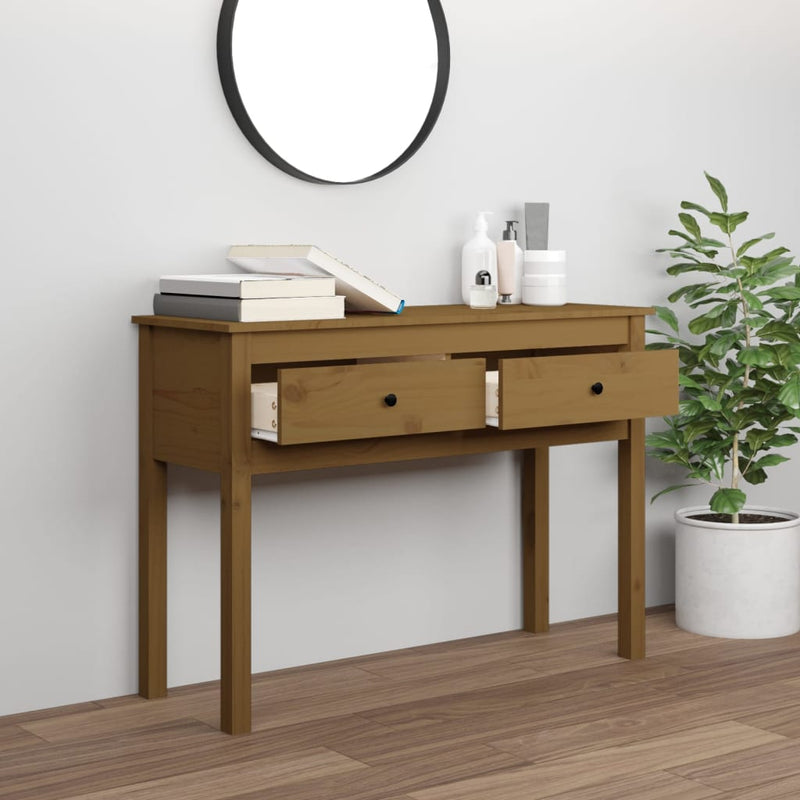 vidaXL mézbarna tömör fenyőfa tálalóasztal 100 x 35 x 75 cm