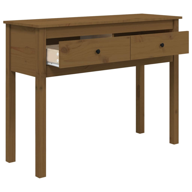 vidaXL mézbarna tömör fenyőfa tálalóasztal 100 x 35 x 75 cm