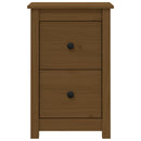 vidaXL 2 darab mézbarna tömör fenyőfa éjjeliszekrény 40x35x61,5 cm