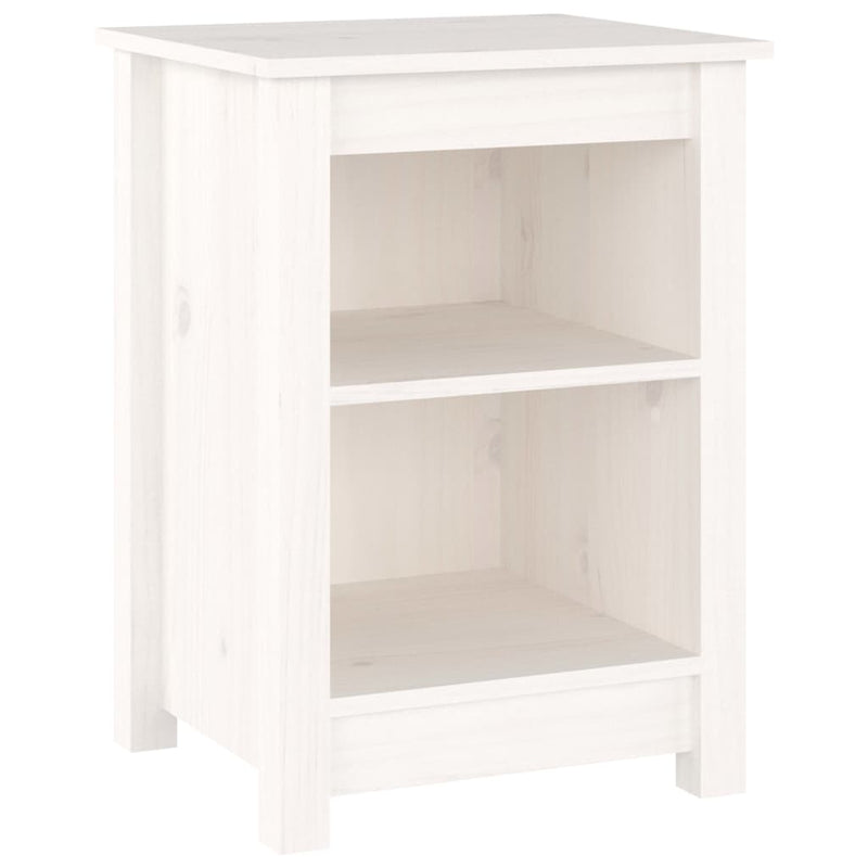 vidaXL 2 db fehér tömör fenyőfa éjjeliszekrény 40 x 35 x 55 cm