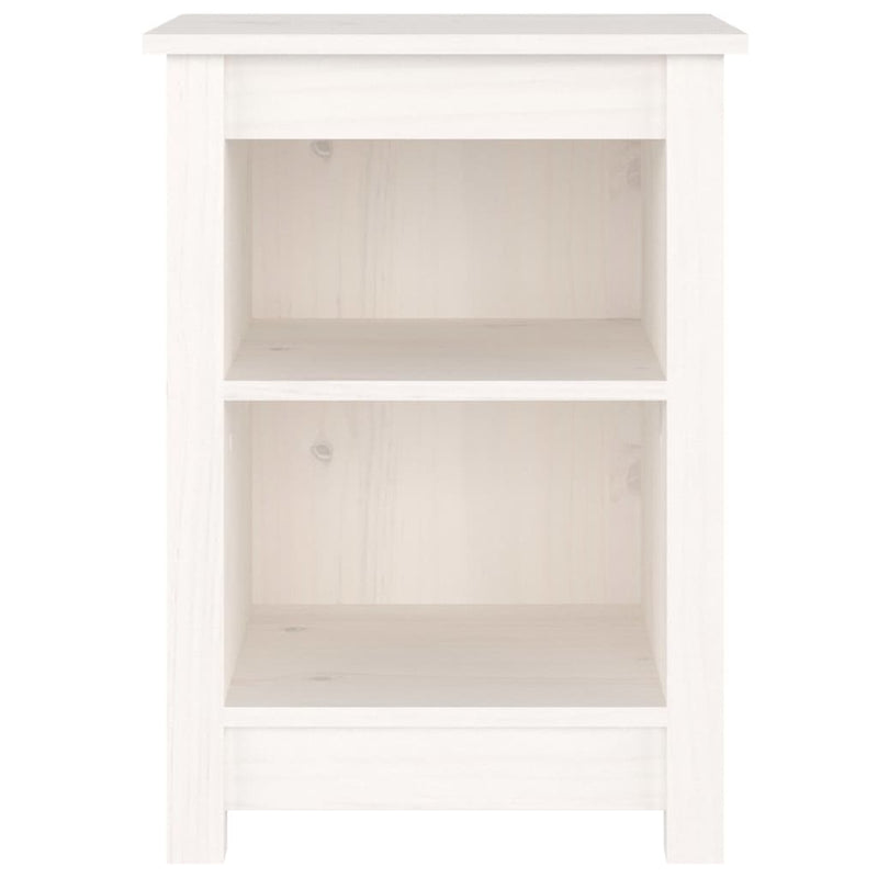 vidaXL 2 db fehér tömör fenyőfa éjjeliszekrény 40 x 35 x 55 cm