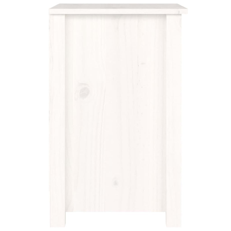 vidaXL 2 db fehér tömör fenyőfa éjjeliszekrény 40 x 35 x 55 cm
