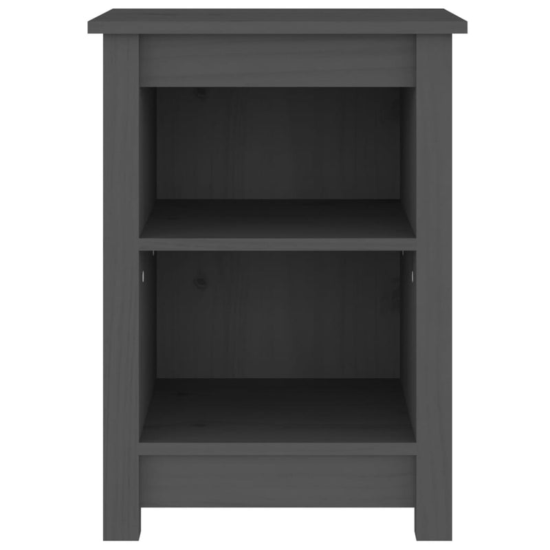 vidaXL 2 db szürke tömör fenyőfa éjjeliszekrény 40 x 35 x 55 cm
