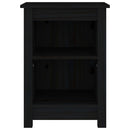 vidaXL 2 db fekete tömör fenyőfa éjjeliszekrény 40 x 35 x 55 cm