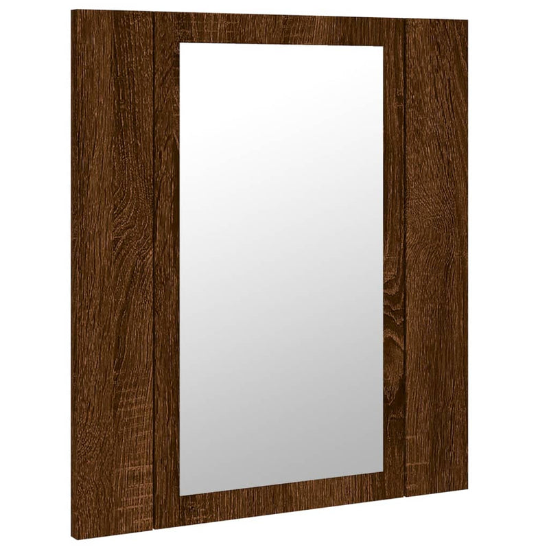 vidaXL barna tölgy szerelt fa tükrös szekrény LED-del 40 x 12 x 45 cm