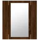 vidaXL barna tölgy szerelt fa tükrös szekrény LED-del 40 x 12 x 45 cm