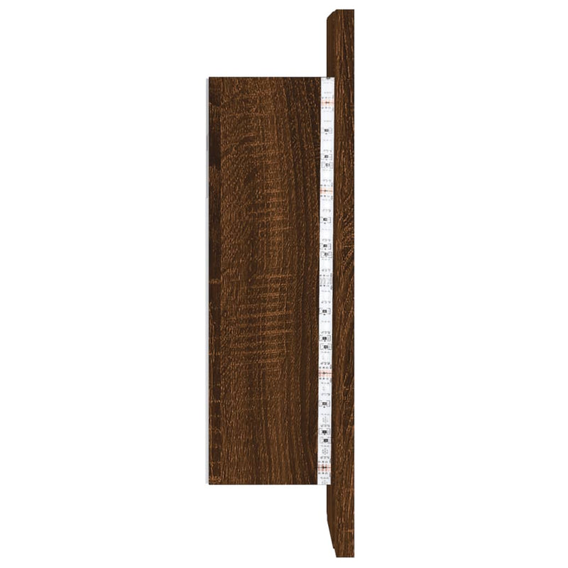 vidaXL barna tölgy szerelt fa tükrös szekrény LED-del 40 x 12 x 45 cm