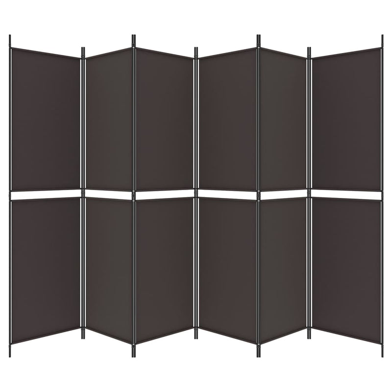 vidaXL 6 paneles barna szövet paraván 300x200 cm