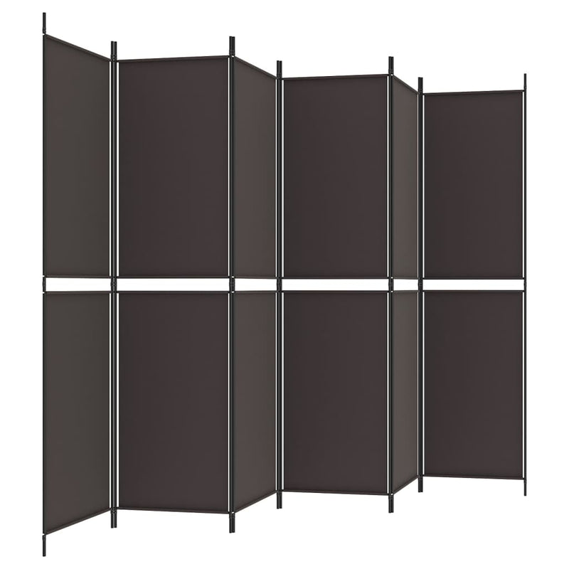 vidaXL 6 paneles barna szövet paraván 300x200 cm