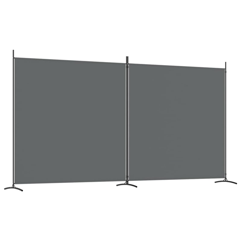 vidaXL 2 paneles antracitszürke szövet térelválasztó 348 x 180 cm