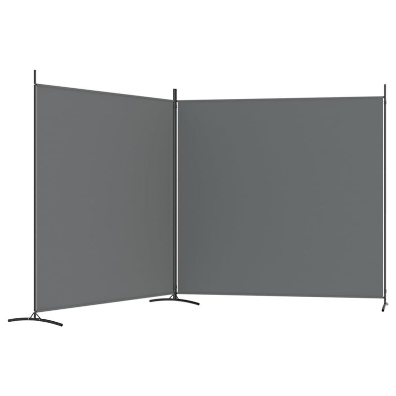 vidaXL 2 paneles antracitszürke szövet térelválasztó 348 x 180 cm