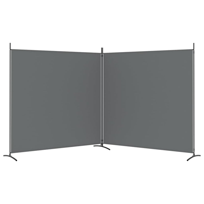 vidaXL 2 paneles antracitszürke szövet térelválasztó 348 x 180 cm
