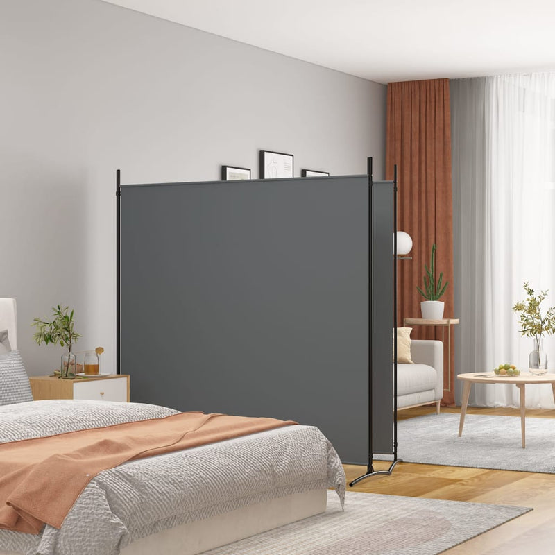 vidaXL 2 paneles antracitszürke szövet térelválasztó 348 x 180 cm