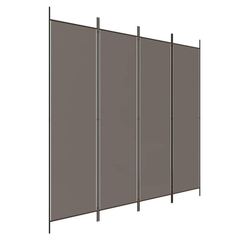 vidaXL 4 paneles antracitszürke szövet térelválasztó 698x180 cm
