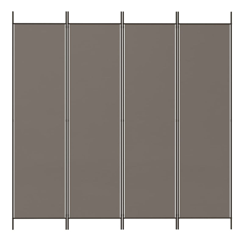 vidaXL 4 paneles antracitszürke szövet térelválasztó 698x180 cm