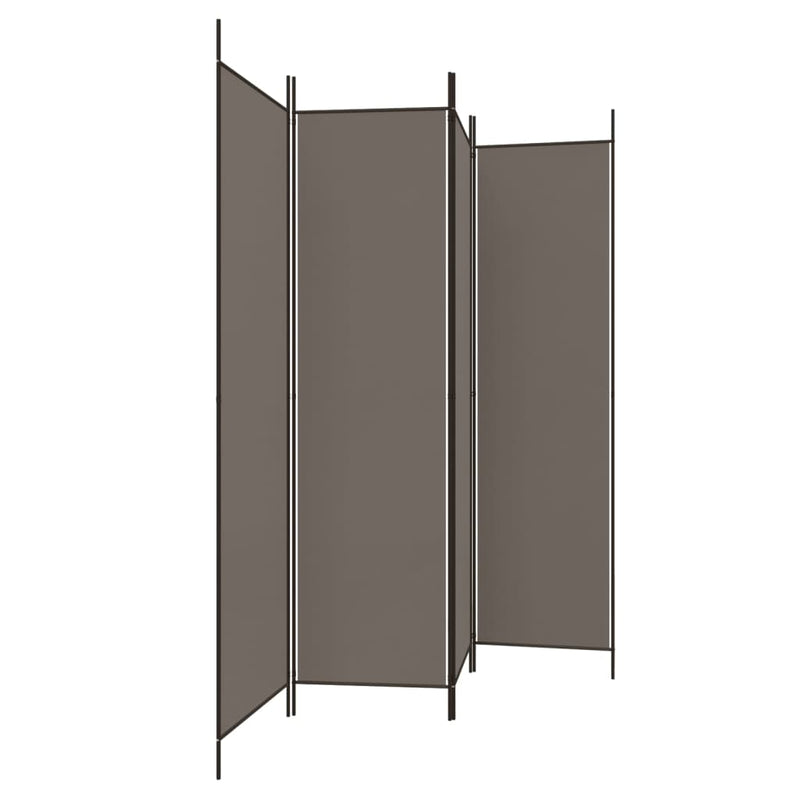 vidaXL 4 paneles antracitszürke szövet térelválasztó 698x180 cm