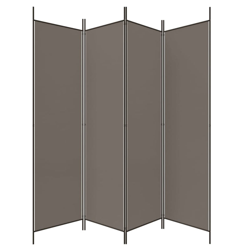 vidaXL 4 paneles antracitszürke szövet térelválasztó 698x180 cm